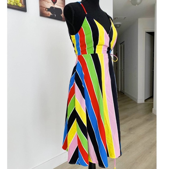 Forever 21 Rainbow Midi Casual Dress - Picture 3 of 6